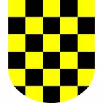Ilustração em vetor escudo amarelo e preto