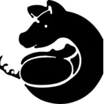 Illustration silhouette vecteur de cochon