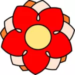 Vector illustration of red flower