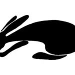 Vector silhouette illustration of rabbit