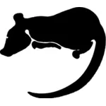 Vector silhouette clip art of rat