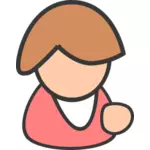 Ilustración vectorial de avatar femenino rosa blanco