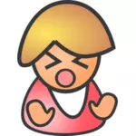 Vektori piirustus surullinen vaaleanpunainen naispuolinen avatar