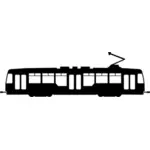 Dibujo de silueta de transporte tranvía vectorial