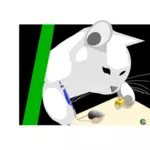 Vector de desen de pisică joc cu mouse-ul şi brânză