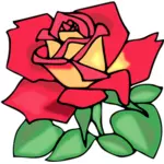 Clipart vectoriel rose rouge