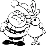 Papai Noel e Georgias ilustração vetorial de livro de colorir
