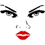 Vector drawing of female face