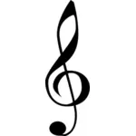 Grafica vettoriale di simbolo chiave di violino