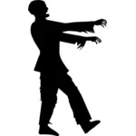 Zombie walking silhouette vector image