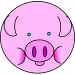 Vaaleanpunainen sian vektorikuva