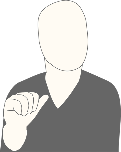 Vector graphics of faceless man pointing at himself