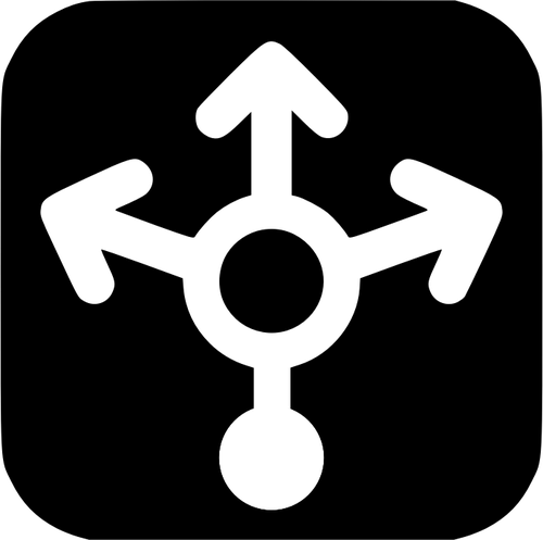 Load balancer black and white icon vector illustration