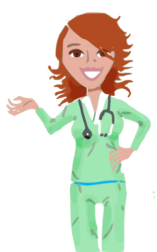 Vector clip art of professional medical nurse
