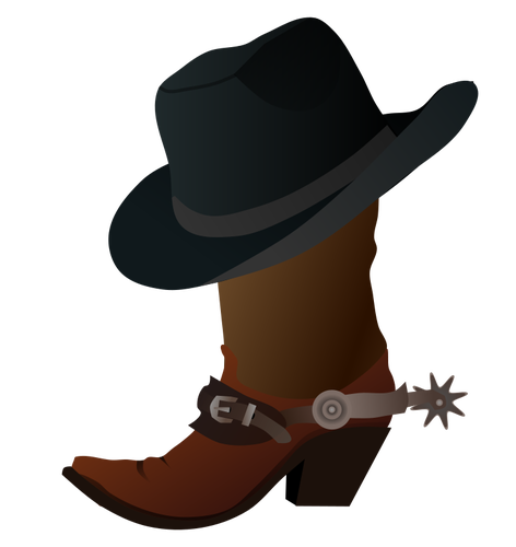 Cowboy boot and hat vector graphics