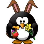Bunny tučňák vektorové ilustrace