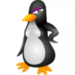 Ilustración vectorial de pingüino hembra molesto